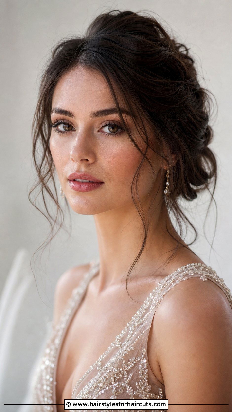 Romantic Loose Updo For Brunettes - 25 cute hairstyles for brunettes with long hair - 25 cute hairstyles for brunettes with long hair