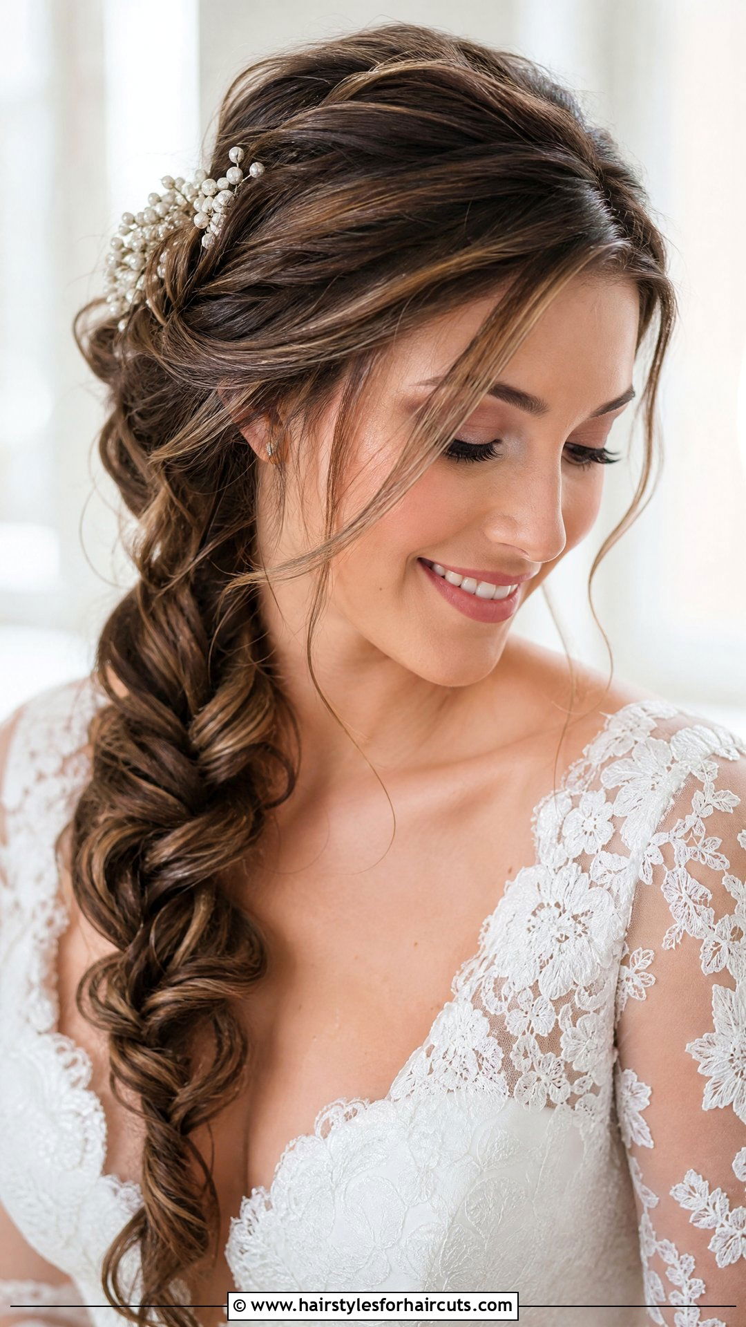Romantic Side Braid Wedding Hairstyle - 25 wedding hairstyles with braids - 25 wedding hairstyles with braids
