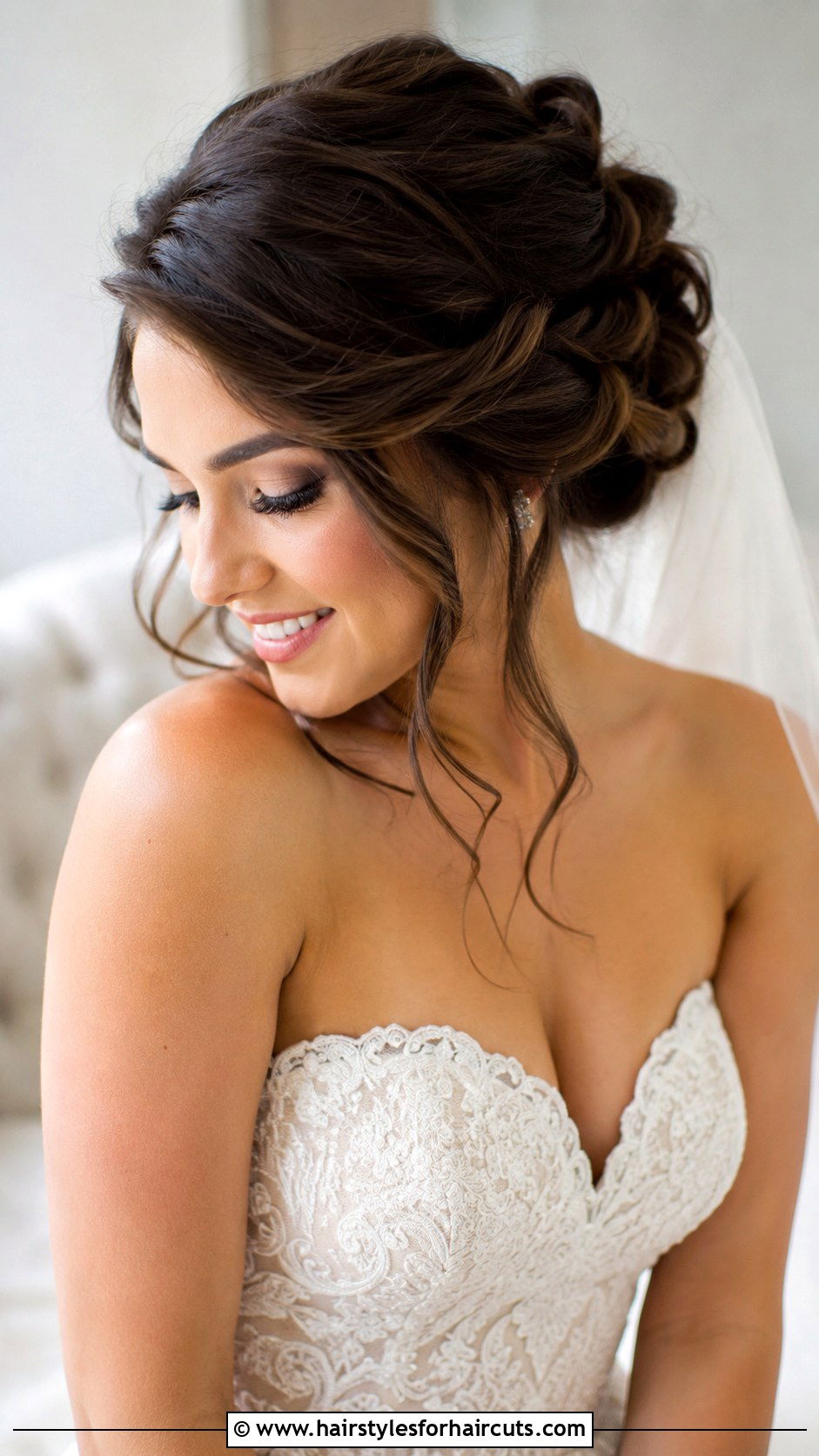 Romantic Side Swept Updo - 25 hair to the side wedding hairstyles - 25 hair to the side wedding hairstyles