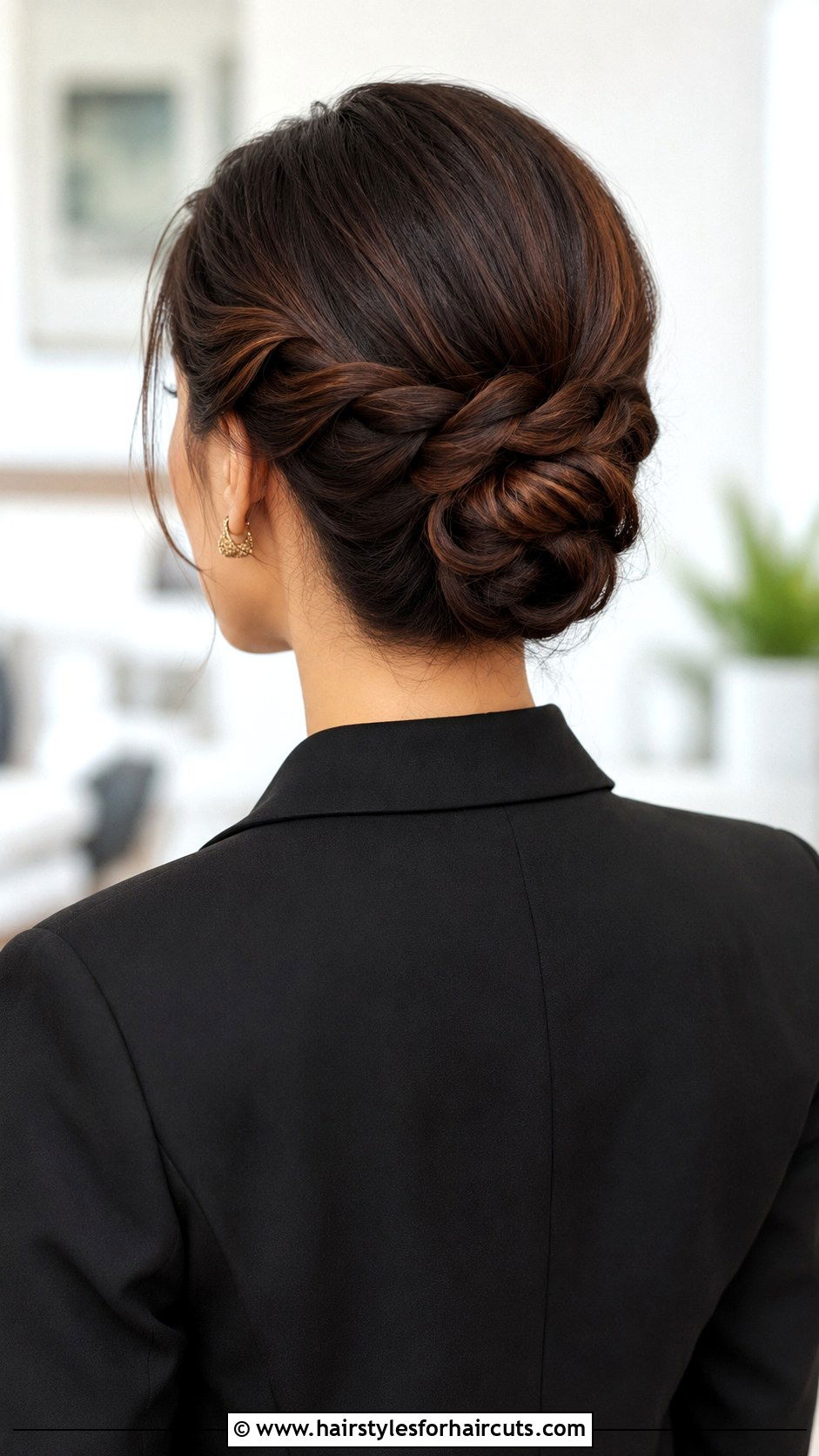 Rope Braid Low Bun Work - 25 corporate hairstyles female long hair - 25 corporate hairstyles female long hair