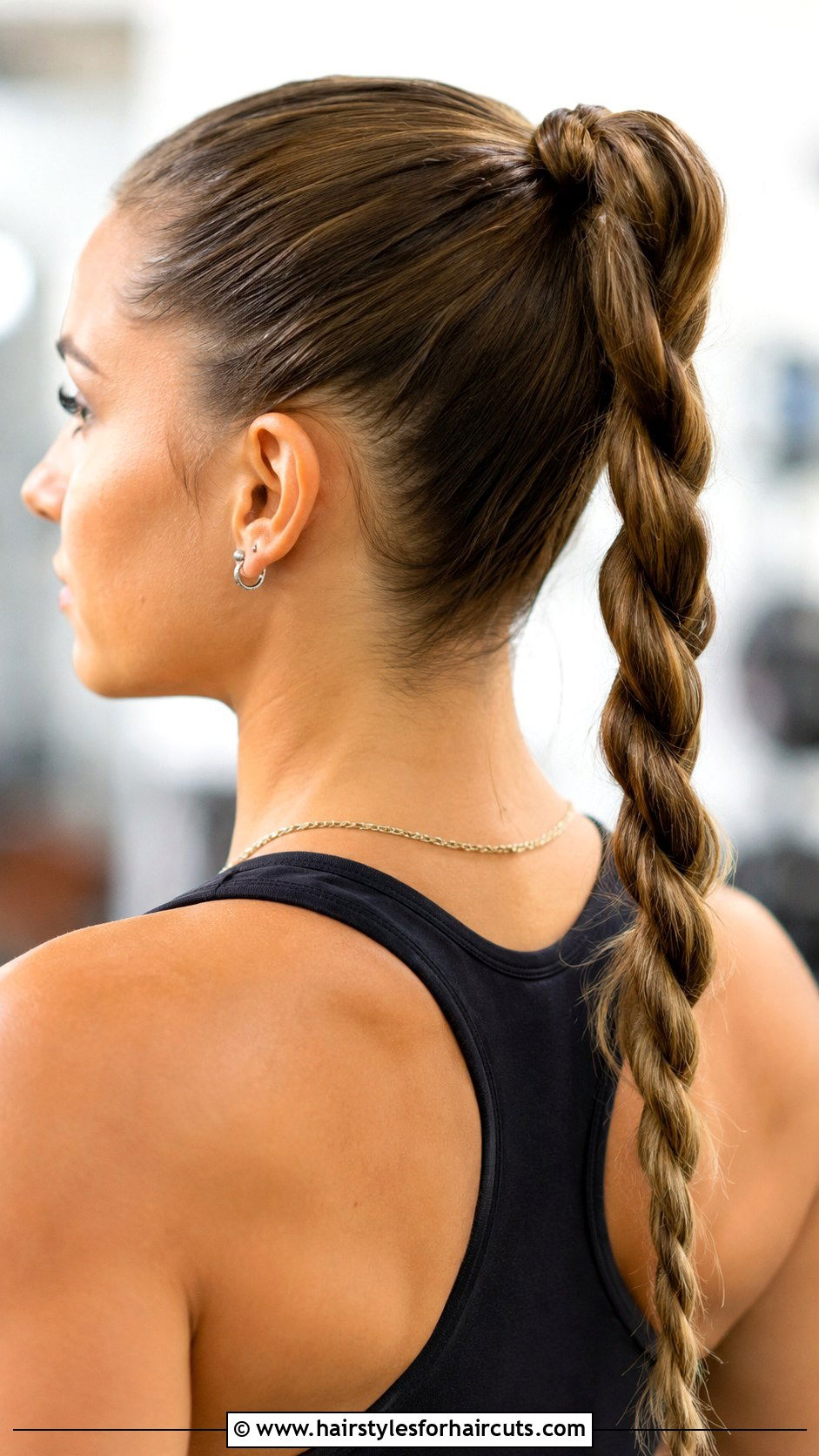 Rope Braid Ponytail - 25 gym hairstyles long hair - 25 gym hairstyles long hair