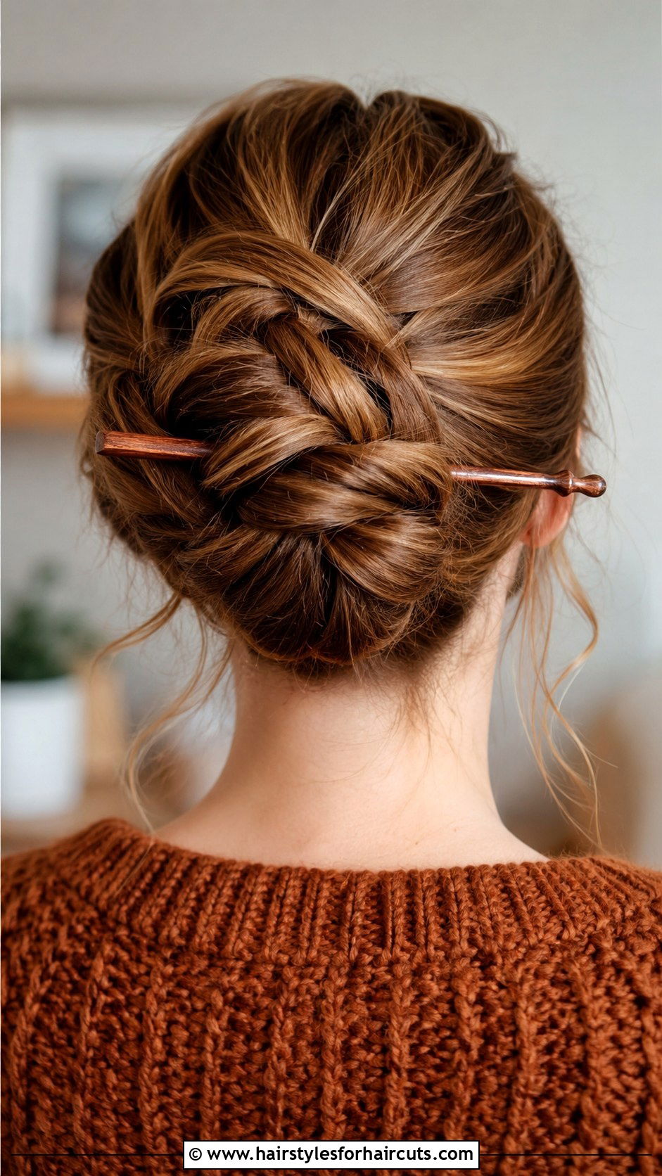 Rope Braid Updo With Hair Stick - 25 hair stick hairstyles - 25 hair stick hairstyles