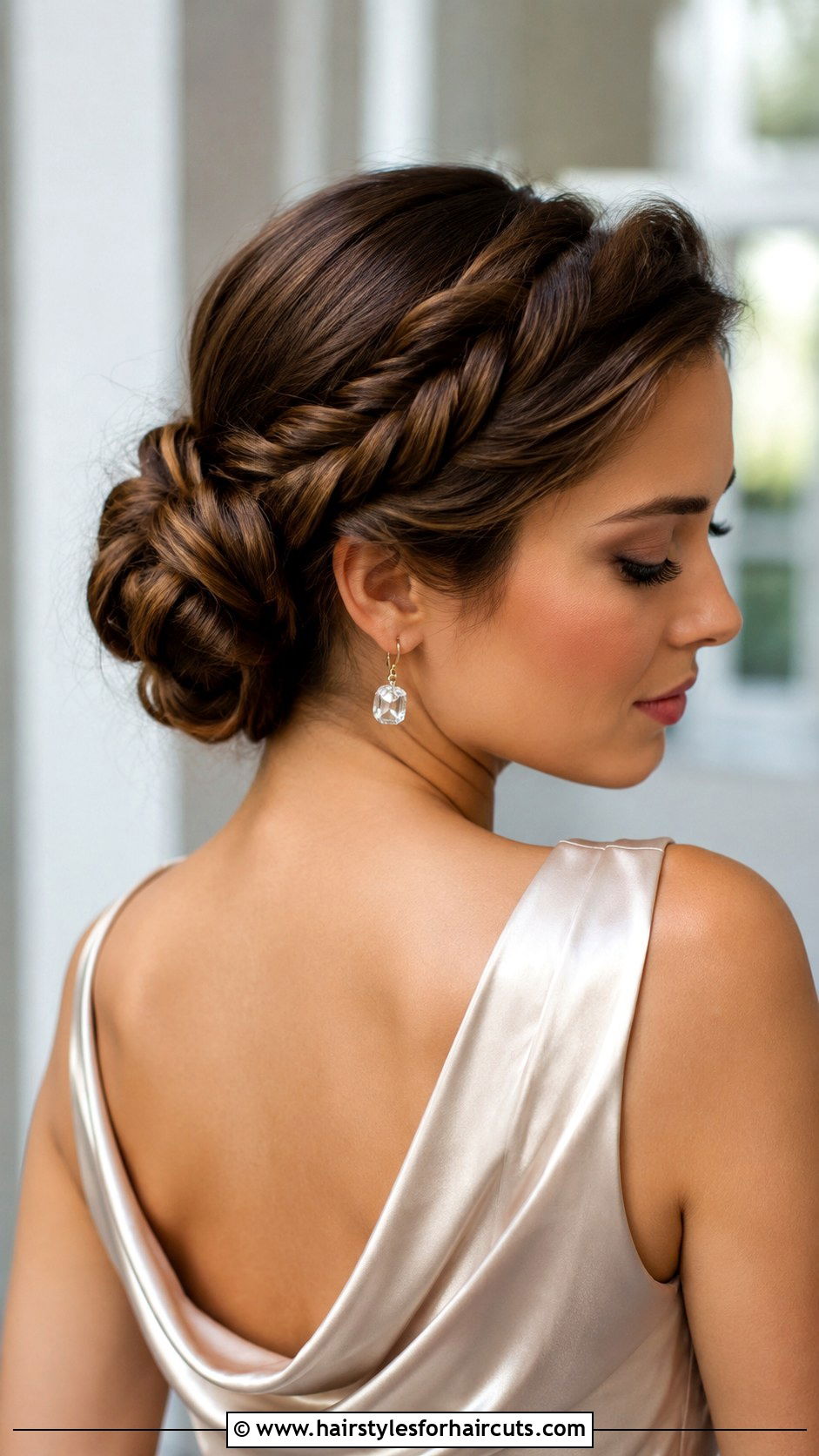 Rope Braided Bun Hairstyle - 25 easy bun hairstyles for medium hair - 25 easy bun hairstyles for medium hair