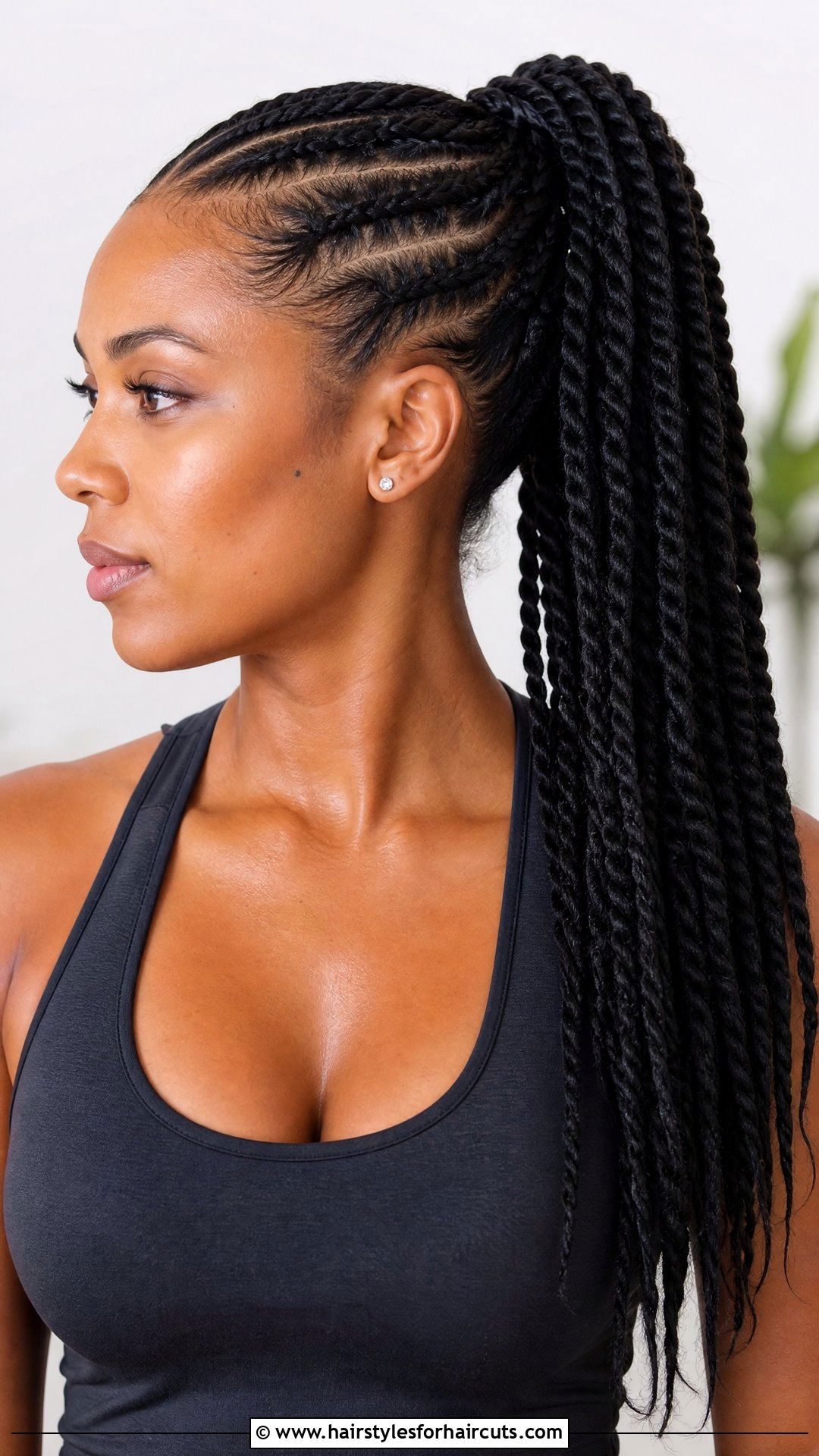 Rope Twist Braid Ponytail Extension - 25 softball hairstyles with fake hair - 25 softball hairstyles with fake hair