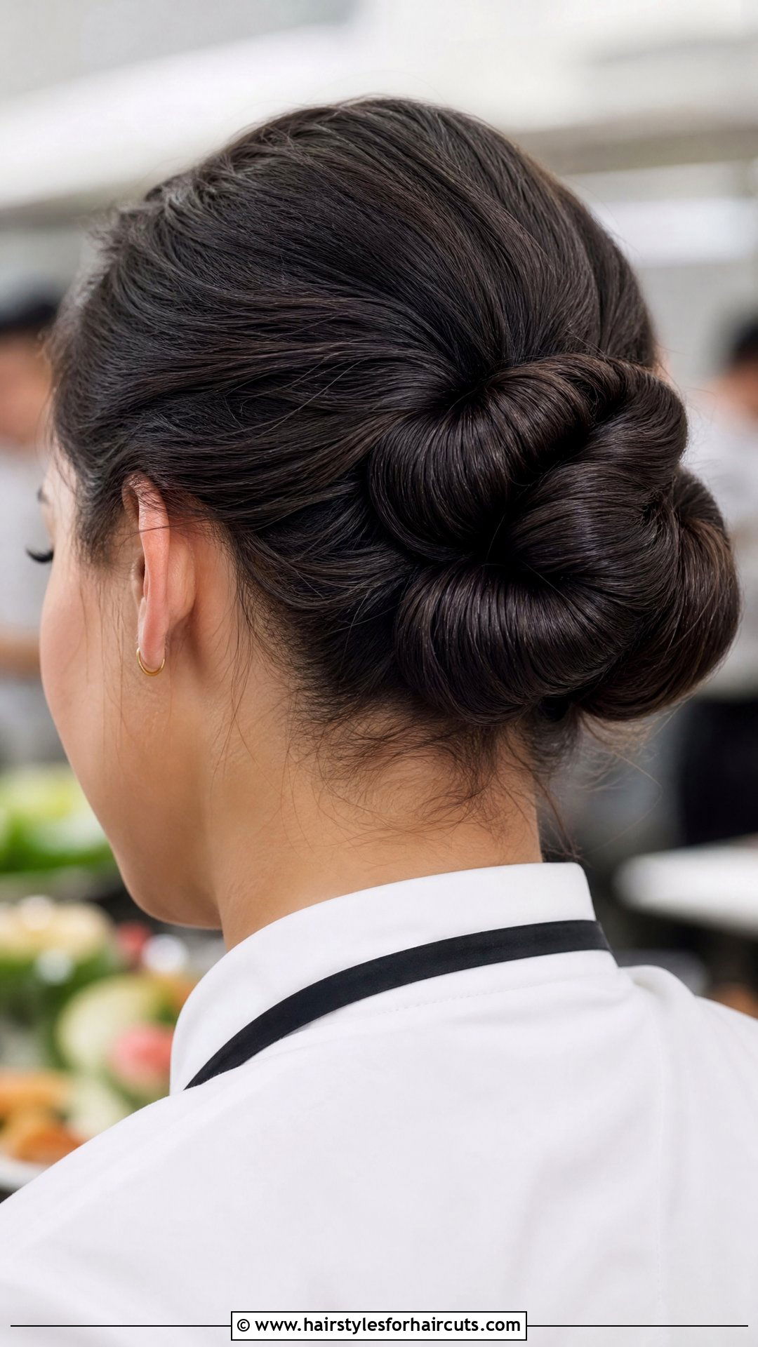 Rope Twist Bun For Catering - 25 food service hairstyles for long hair - 25 food service hairstyles for long hair