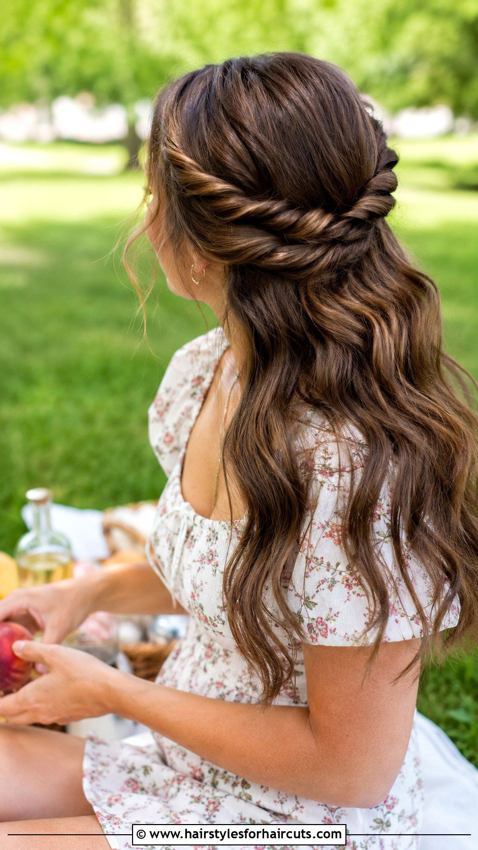 Rope Twist Half Updo - 25 country hairstyles for long hair - 25 country hairstyles for long hair