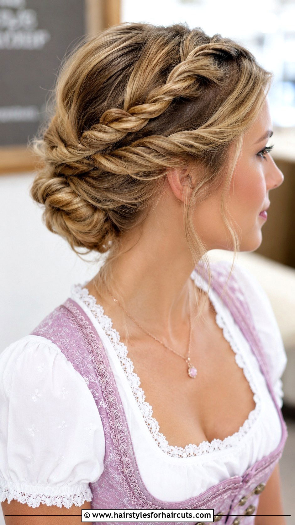 Rope Twist Updo - 25 oktoberfest hairstyles - 25 oktoberfest hairstyles