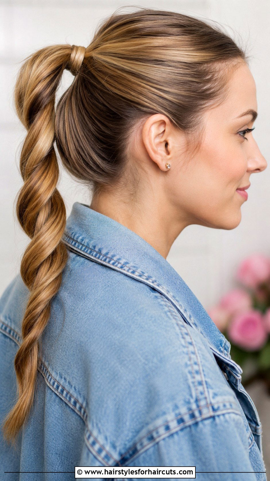 Rope Twisted Ponytail - 25 easy hairstyles for poofy hair - 25 easy hairstyles for poofy hair