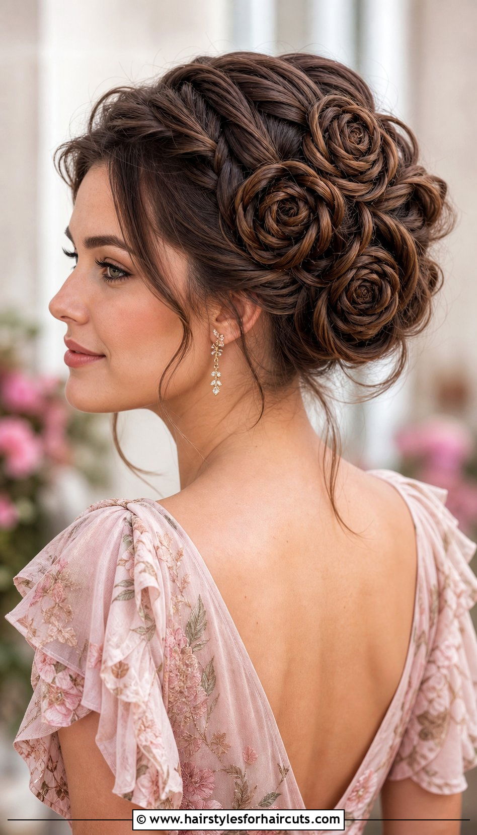 Rose Braid Prom Updo - 25 prom hairstyles for shoulder length hair - 25 prom hairstyles for shoulder length hair