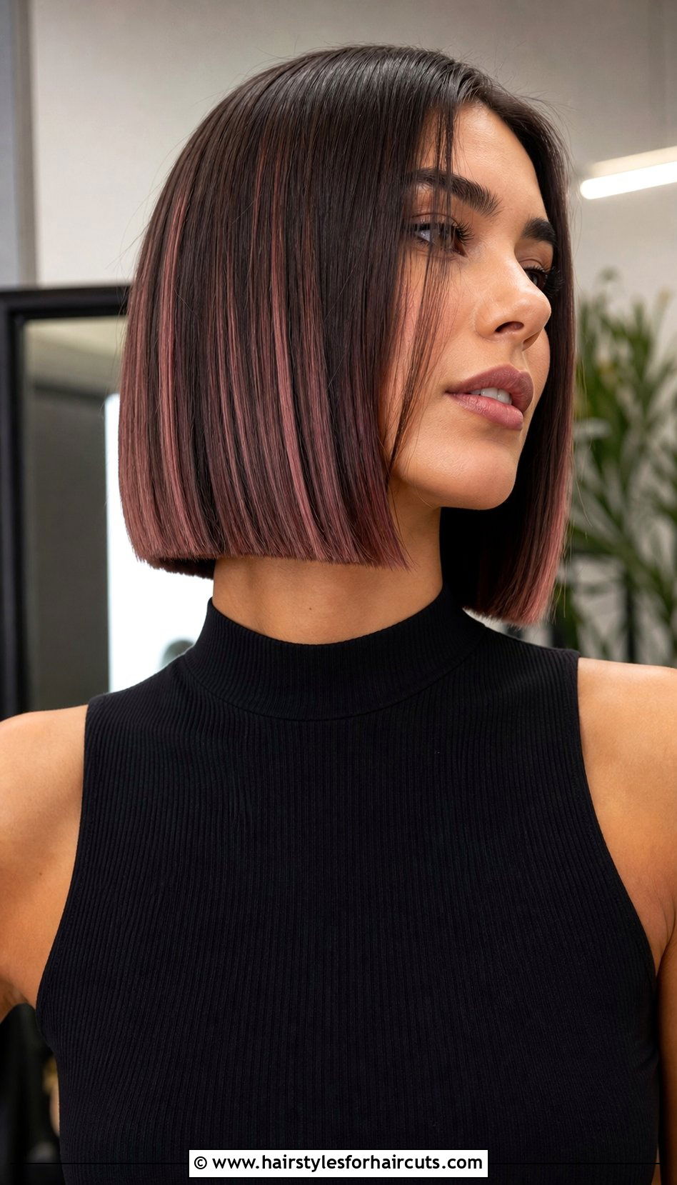 Rose Brown Highlights On Blunt Cut - 25 highlight hairstyles for brown hair - 25 highlight hairstyles for brown hair