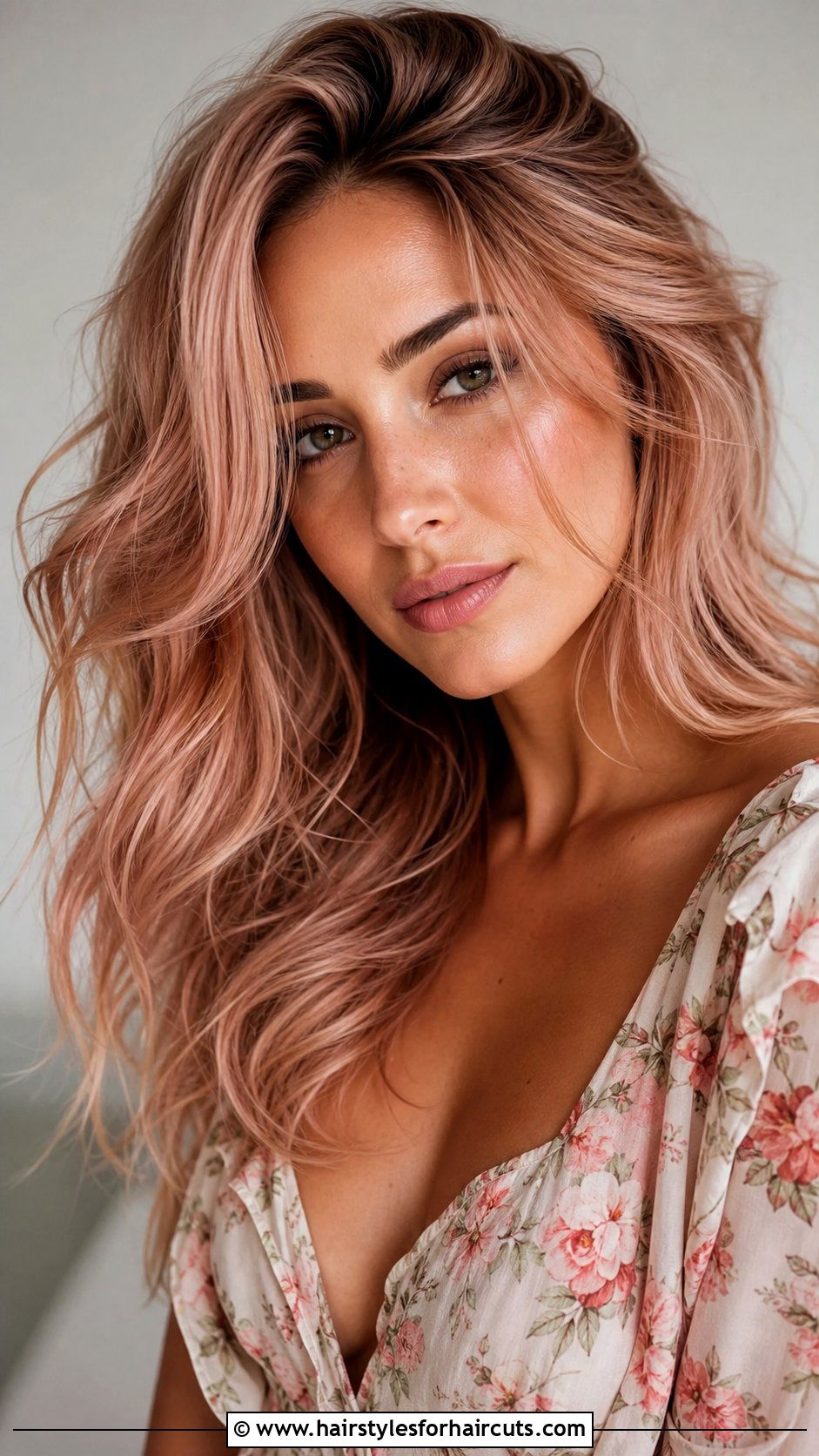 Rose Gold Wavy Hair - 25 dye hairstyles - 25 dye hairstyles