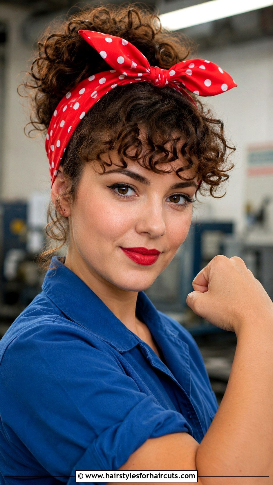 Rosie The Riveter Bandana Hairstyle - 25 pin up hairstyles for long hair - 25 pin up hairstyles for long hair