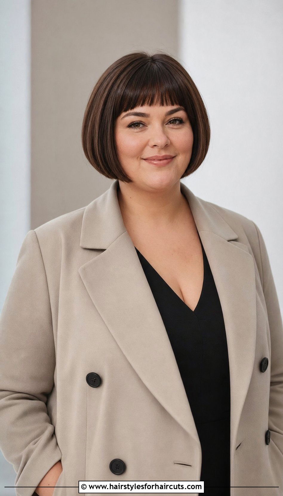 Rounded Bob Haircut - 25 haircuts for plus size women - 25 haircuts for plus size women