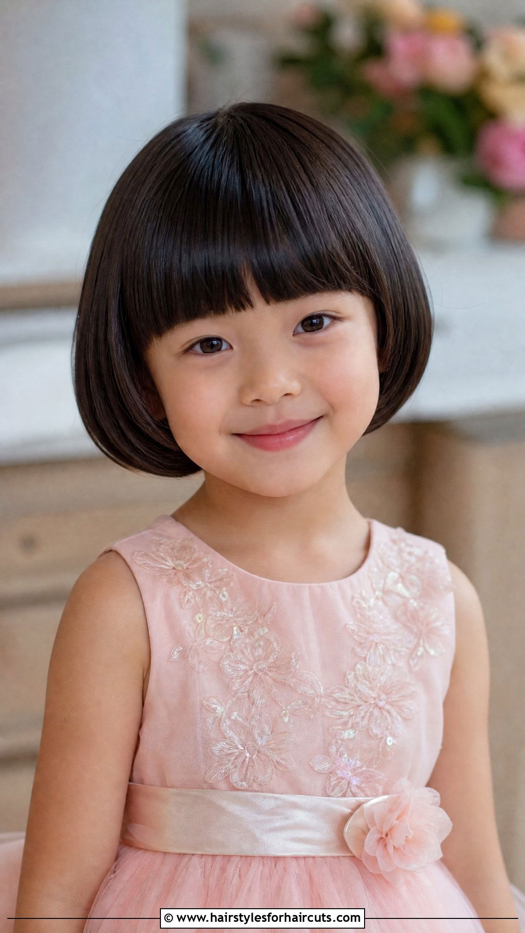 Rounded Bob With Straight Bangs - 25 thin hair little girl haircuts with bangs - 25 thin hair little girl haircuts with bangs
