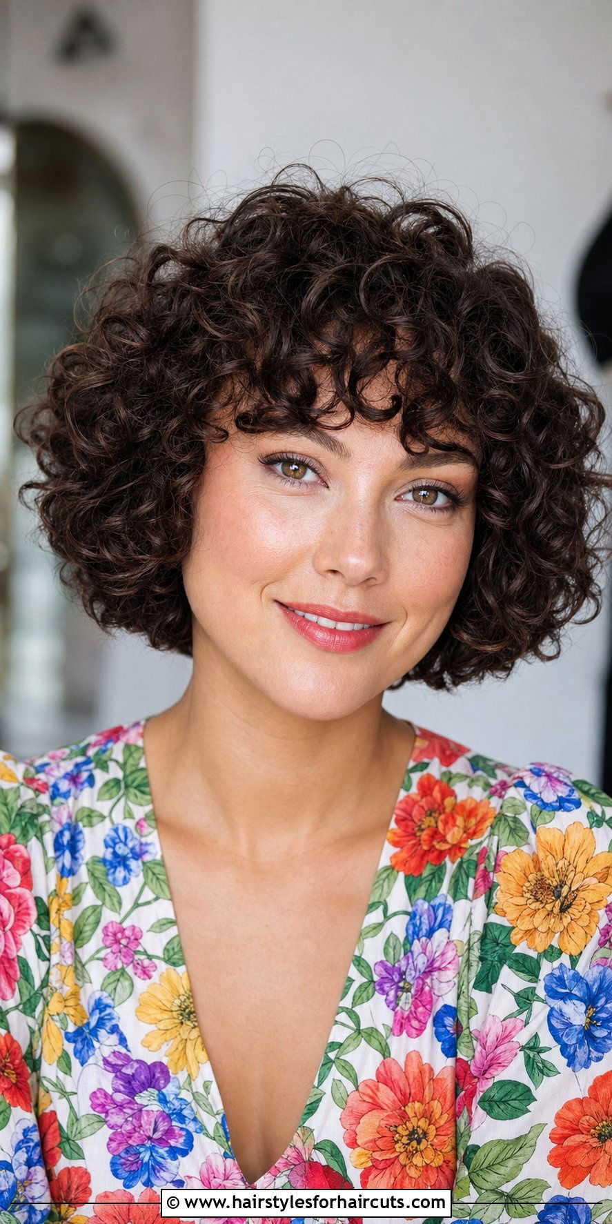 Rounded Curly Bob With Curly Bangs - 25 curly haircuts bangs - 25 curly haircuts bangs