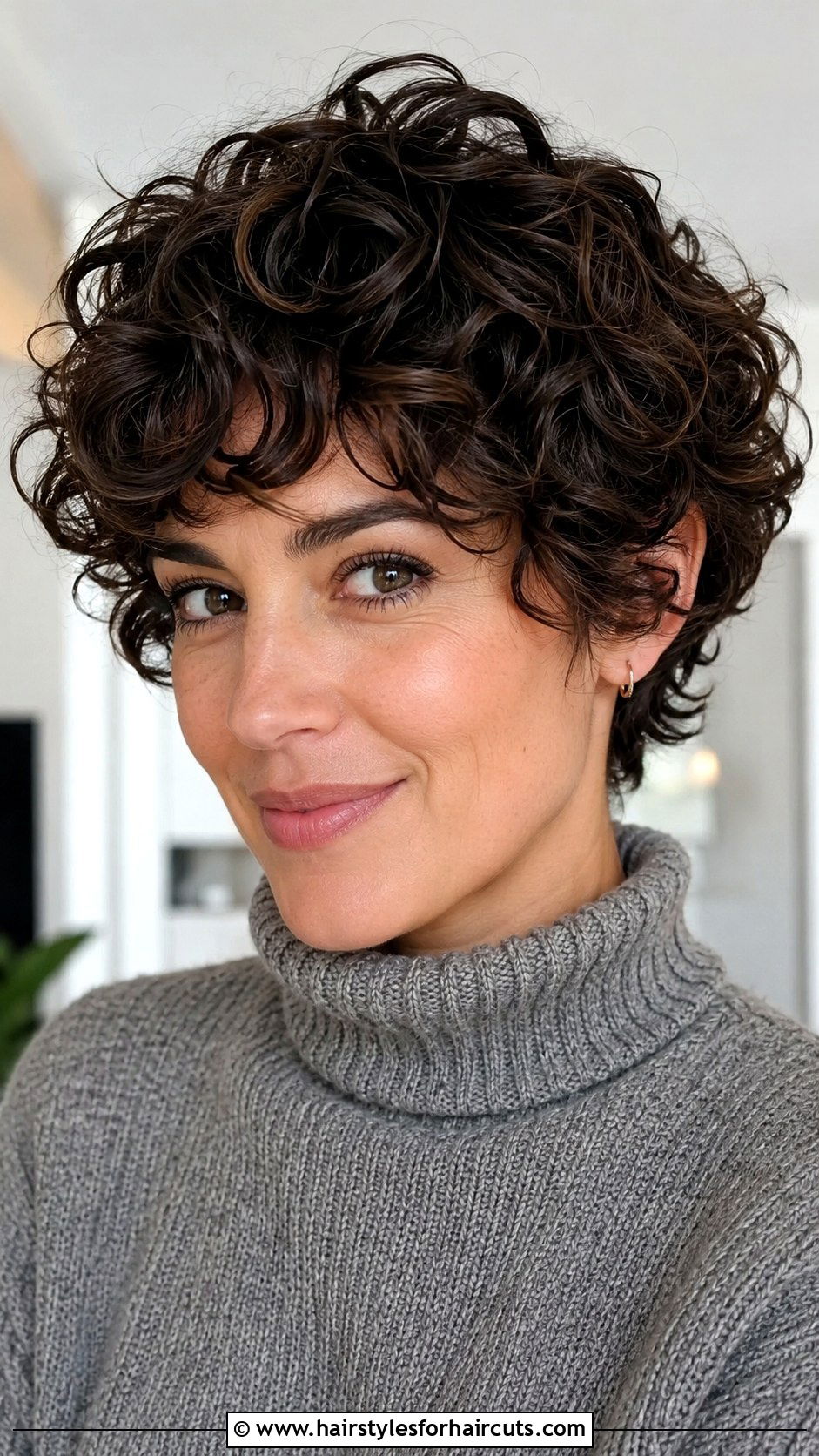 Rounded Curly Pixie With Volume - 25 haircuts for curly hair round face - 25 haircuts for curly hair round face