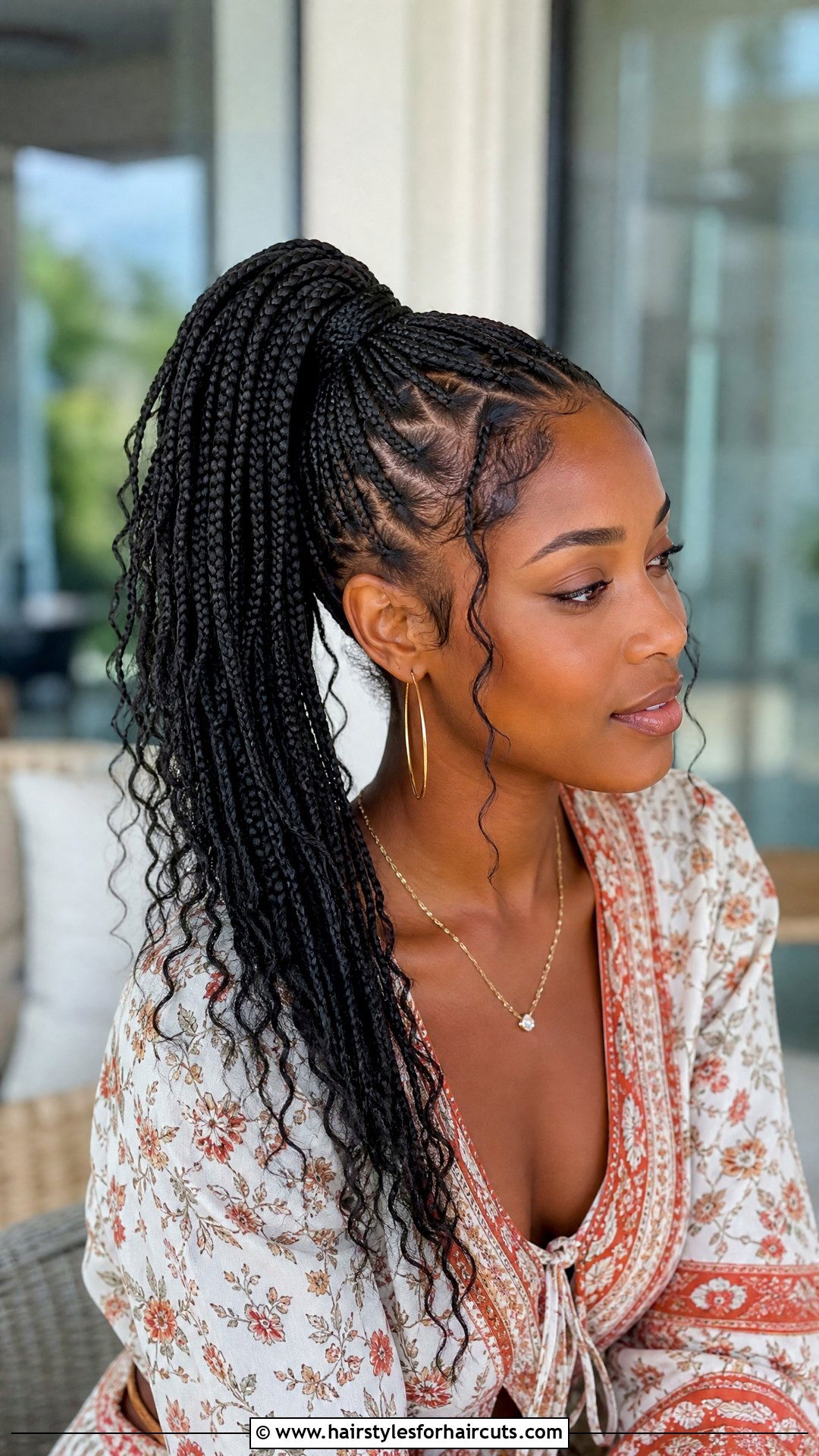 Rubber Band Box Braid Ponytail - 25 hairstyles with rubber bands for long hair - 25 hairstyles with rubber bands for long hair