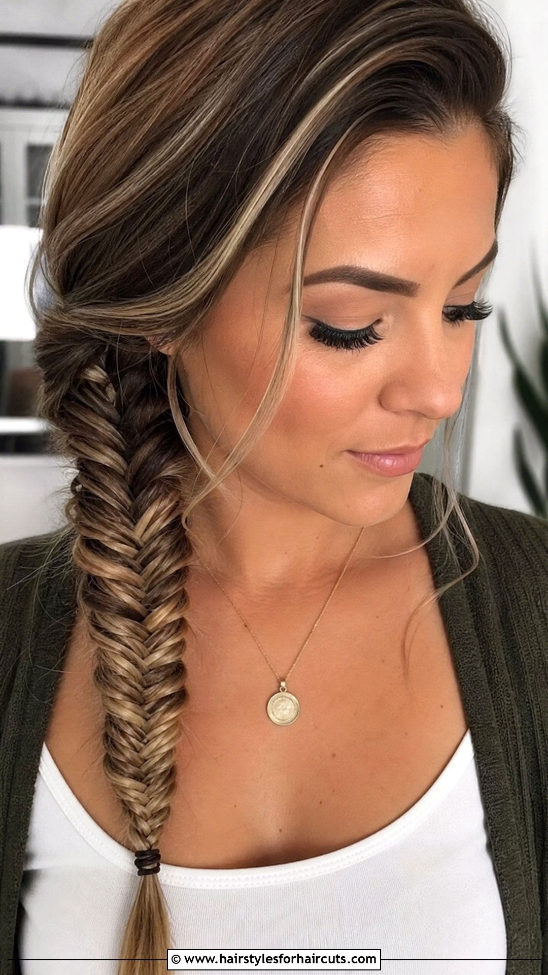Rubber Band Fishtail Braid Look - 25 hairstyles with rubber bands for long hair - 25 hairstyles with rubber bands for long hair