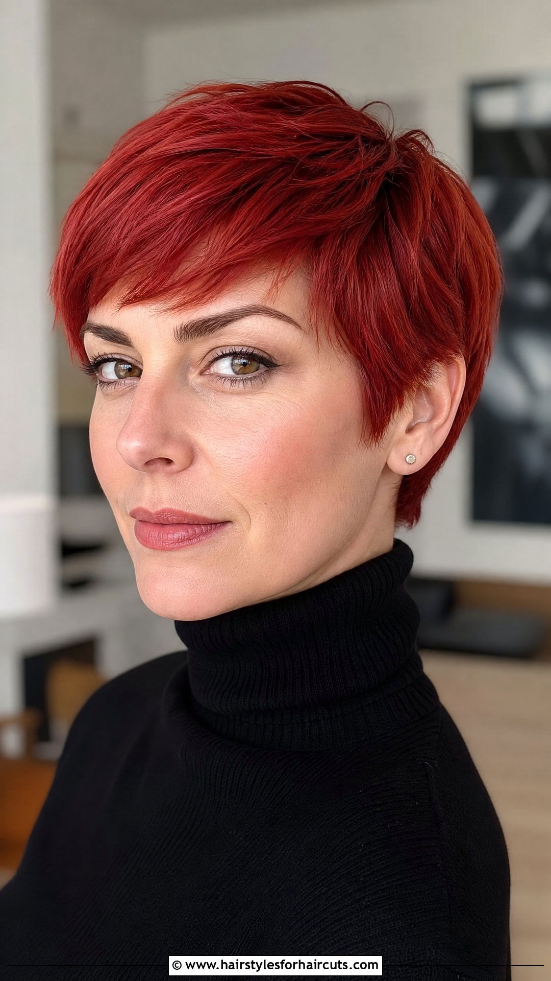 Ruby Red Short Haircut - 25 different dyed hairstyles - 25 different dyed hairstyles