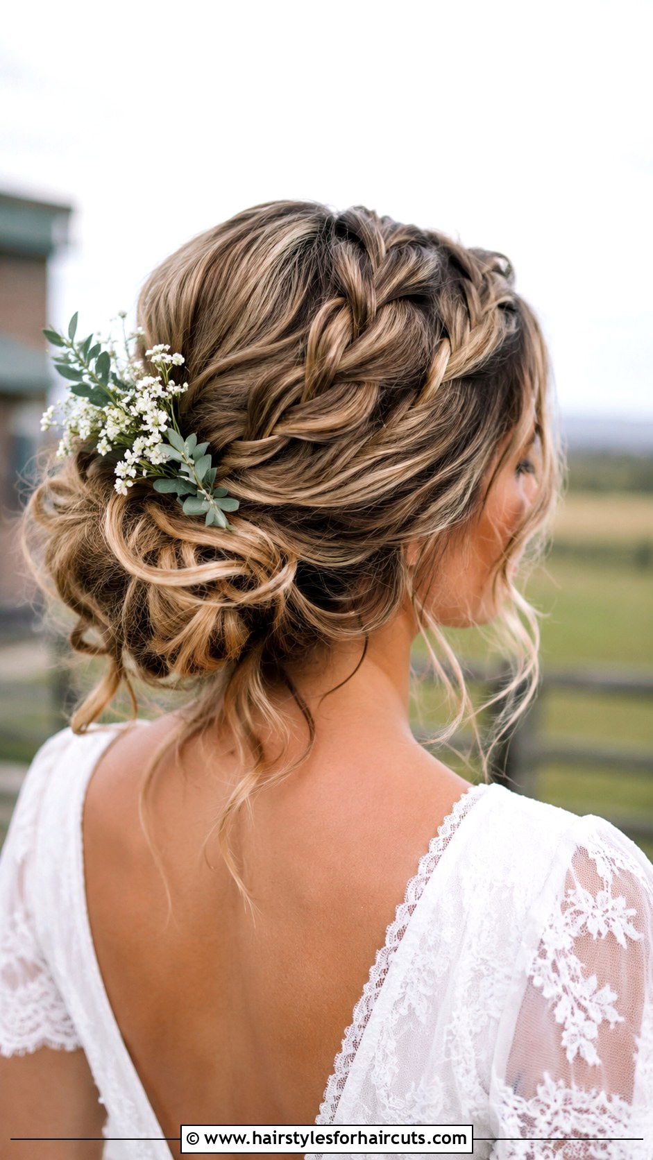 Rustic Loose Braid Bun Wedding Hairstyle - 25 bun wedding hairstyles - 25 bun wedding hairstyles