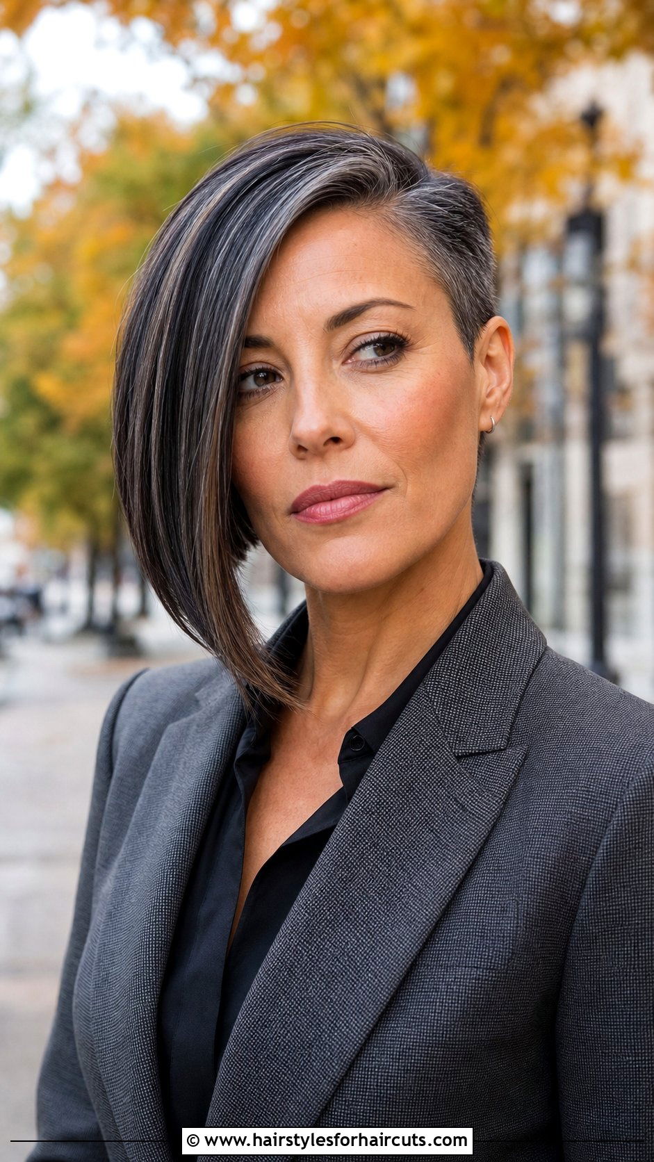 Salt And Pepper Asymmetrical Bob - 25 salt and pepper hairstyles - 25 salt and pepper hairstyles