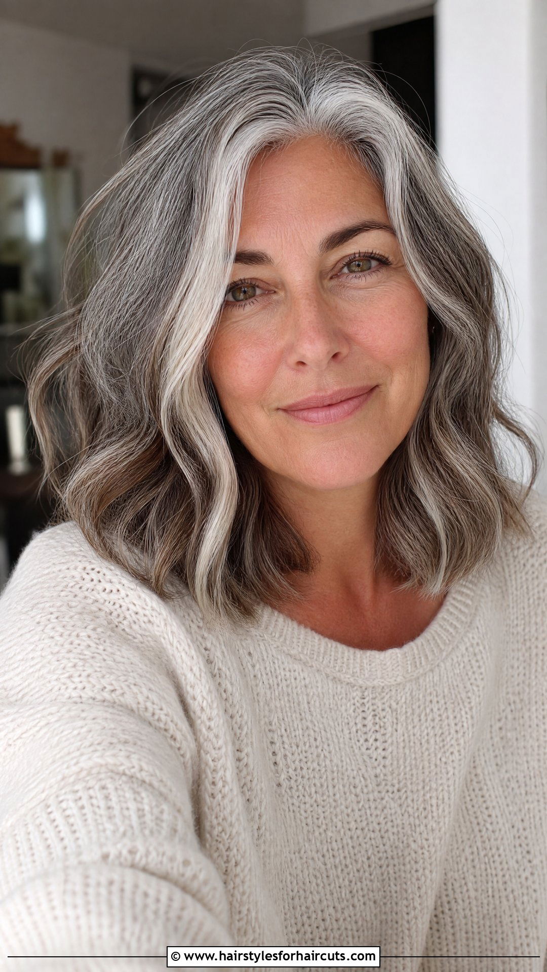 Salt And Pepper Lob - 25 grey hair womens hairstyles - 25 grey hair womens hairstyles