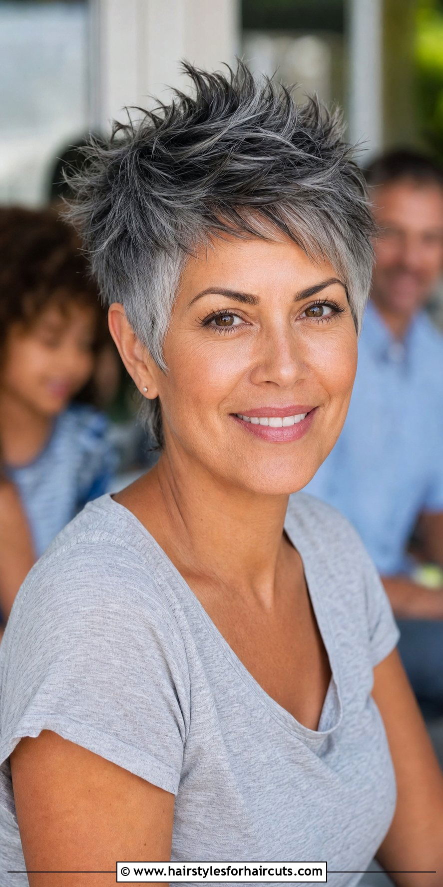 Salt And Pepper Textured Pixie - 25 salt and pepper hairstyles - 25 salt and pepper hairstyles
