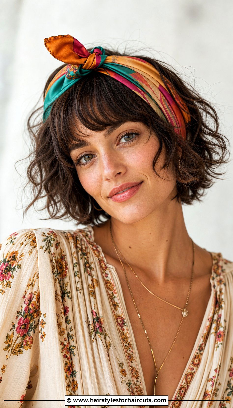 Scarf Headband With Short Wavy Hair - 25 headband hairstyles short hair - 25 headband hairstyles short hair