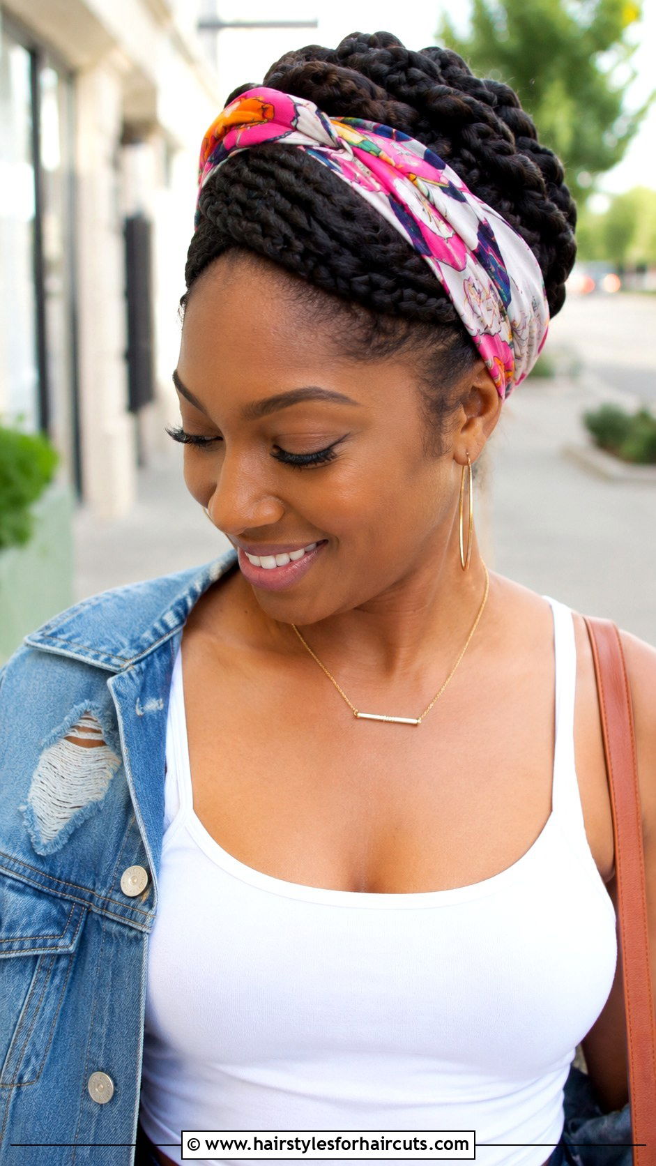 Scarf Wrapped Braided Crown - 25 black hair no edges hairstyles - 25 black hair no edges hairstyles