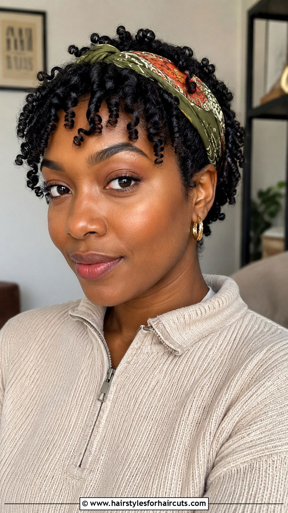 Scarf Wrapped Finger Coils - 25 natural hair scarf hairstyles - 25 natural hair scarf hairstyles