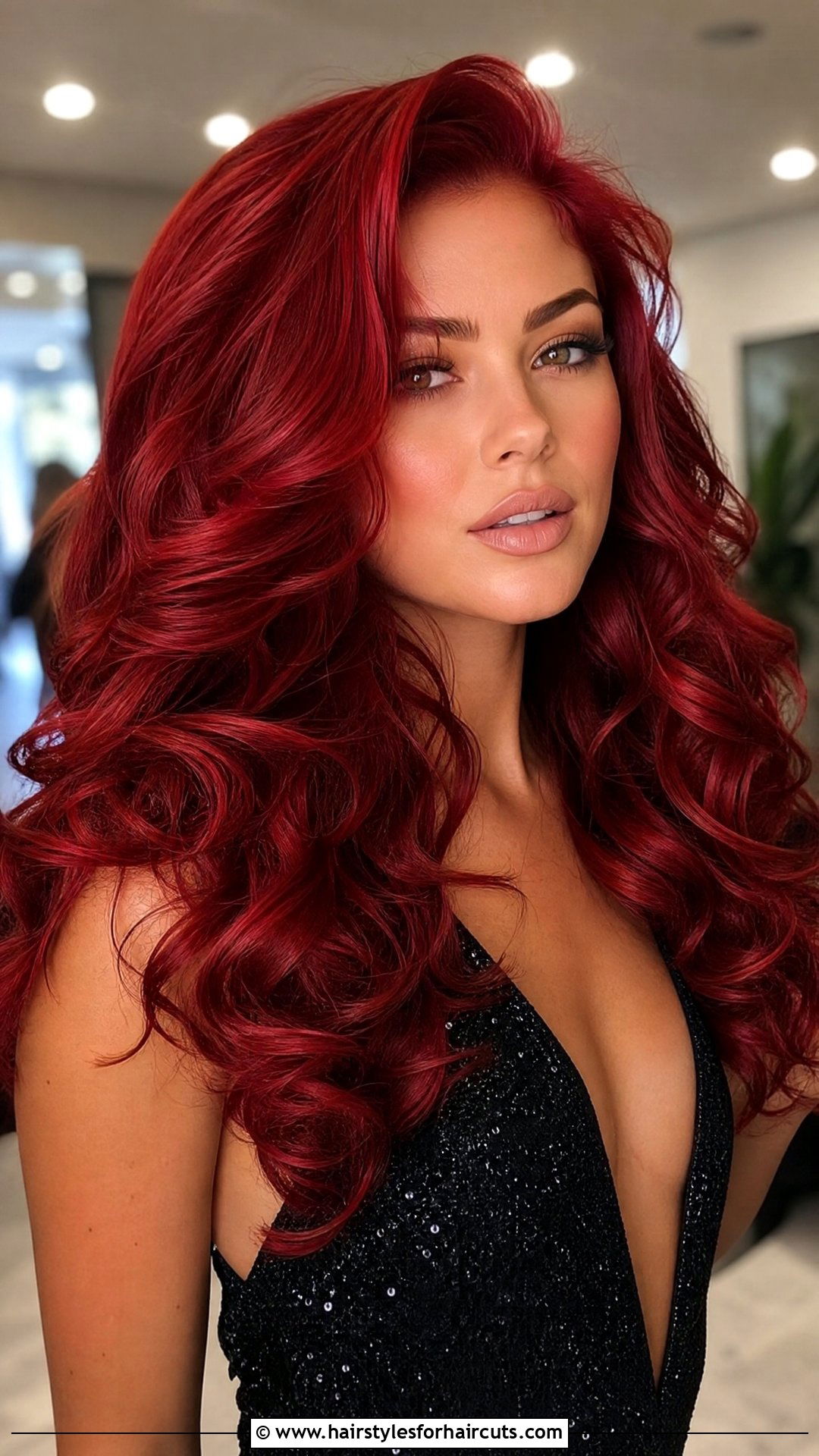 Scarlet Voluminous Curls - 25 fire hairstyles - 25 fire hairstyles