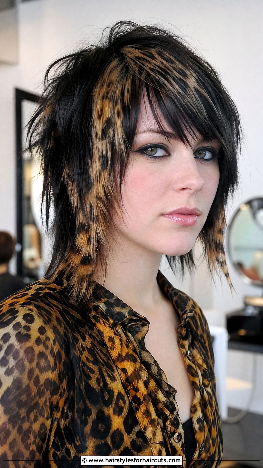 Scene Haircut With Leopard Print - 25 scene haircuts - 25 scene haircuts