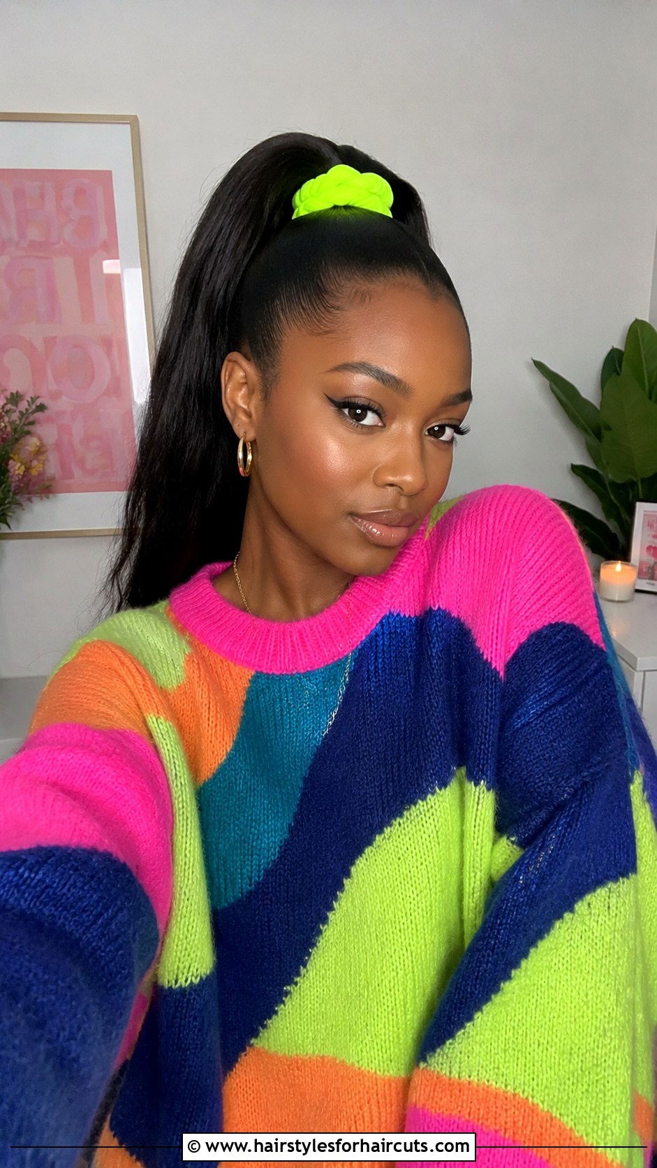 Scrunchie High Ponytail - 25 90s ponytail hairstyles black hair - 25 90s ponytail hairstyles black hair