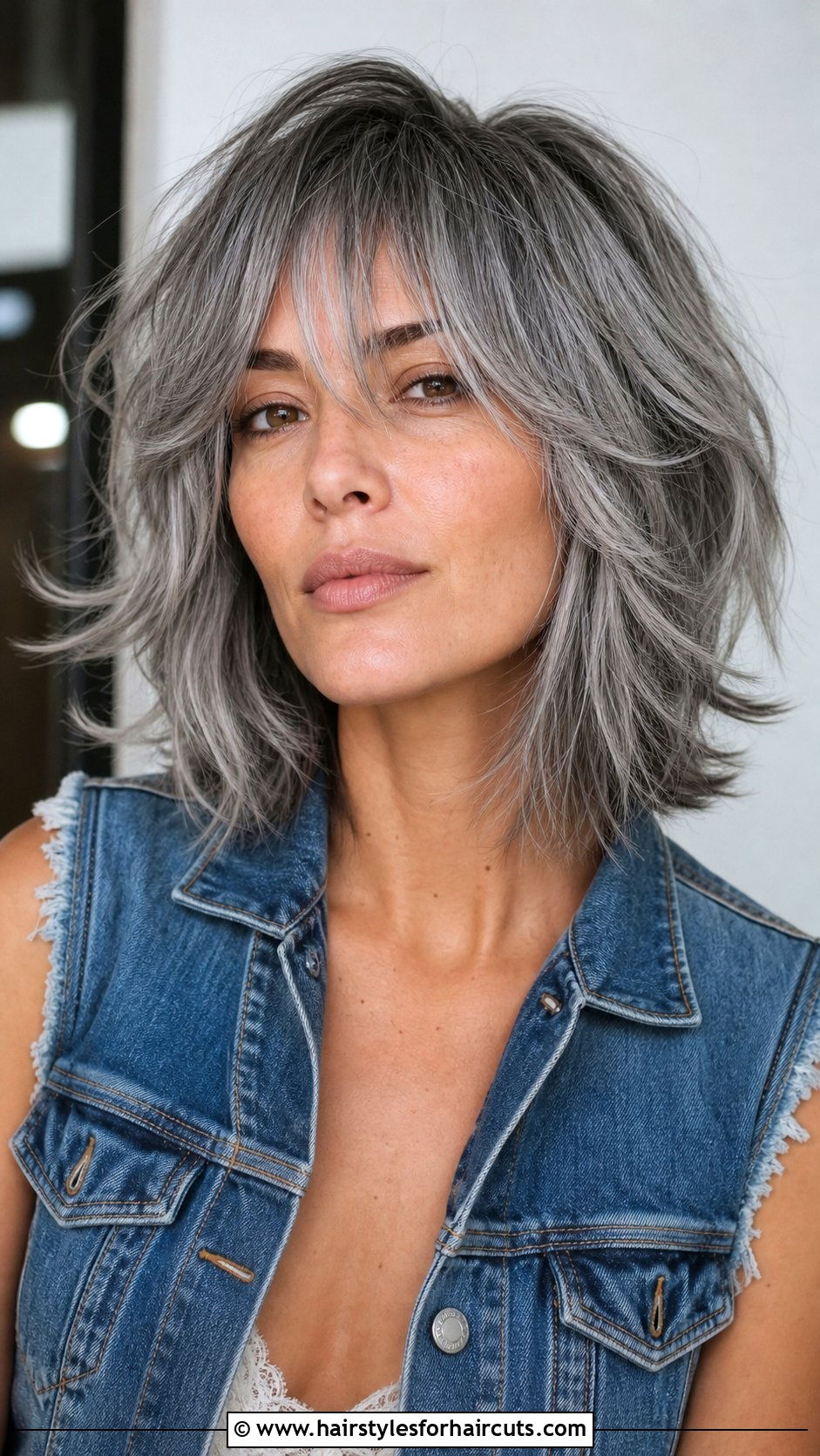 Shaggy Gray Bob - 25 bob natural gray hairstyles - 25 bob natural gray hairstyles