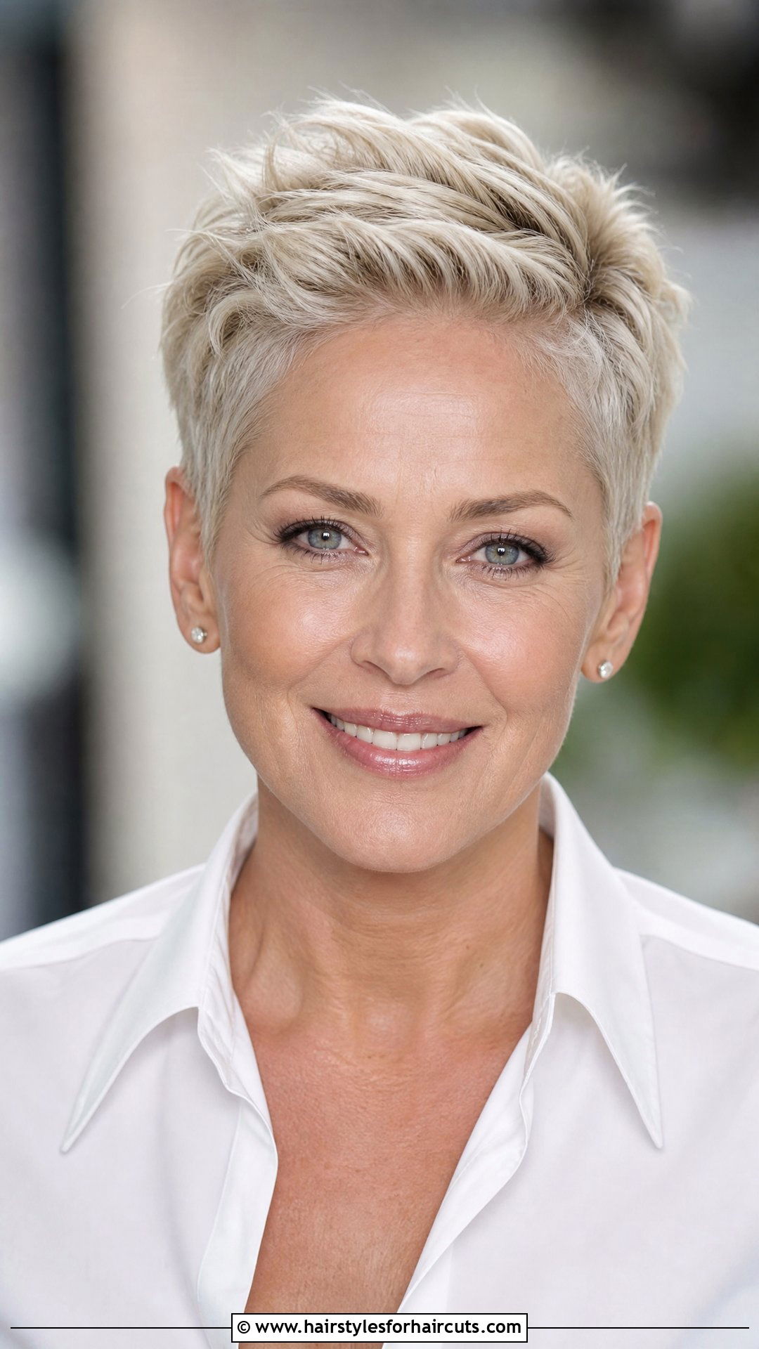 Sharon Stone Platinum Pixie Cut - 25 sharon stone hairstyles short hair - 25 sharon stone hairstyles short hair
