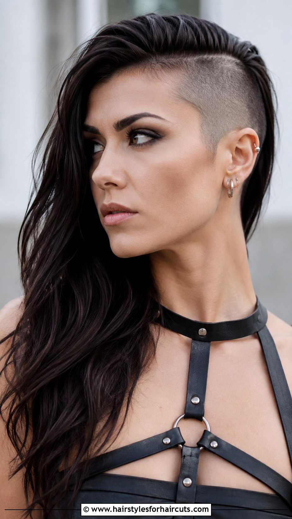 Shaved Side Long Hair - 25 goth hairstyles - 25 goth hairstyles