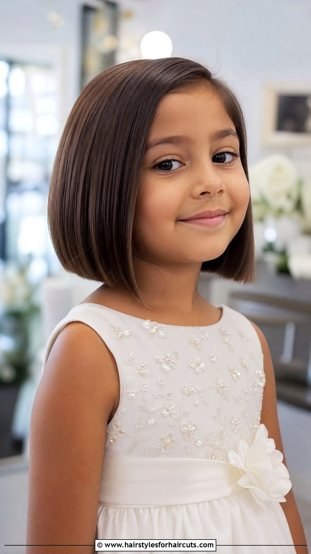Short A Line Bob With Straight Hair - 25 hairstyles for little girls with short hair - 25 hairstyles for little girls with short hair