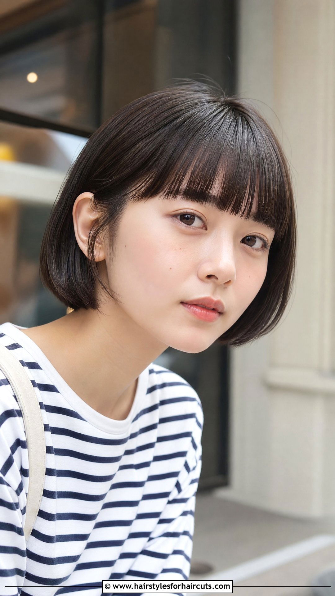 Short Bob With Bangs - 25 hairstyles for women with long faces - 25 hairstyles for women with long faces