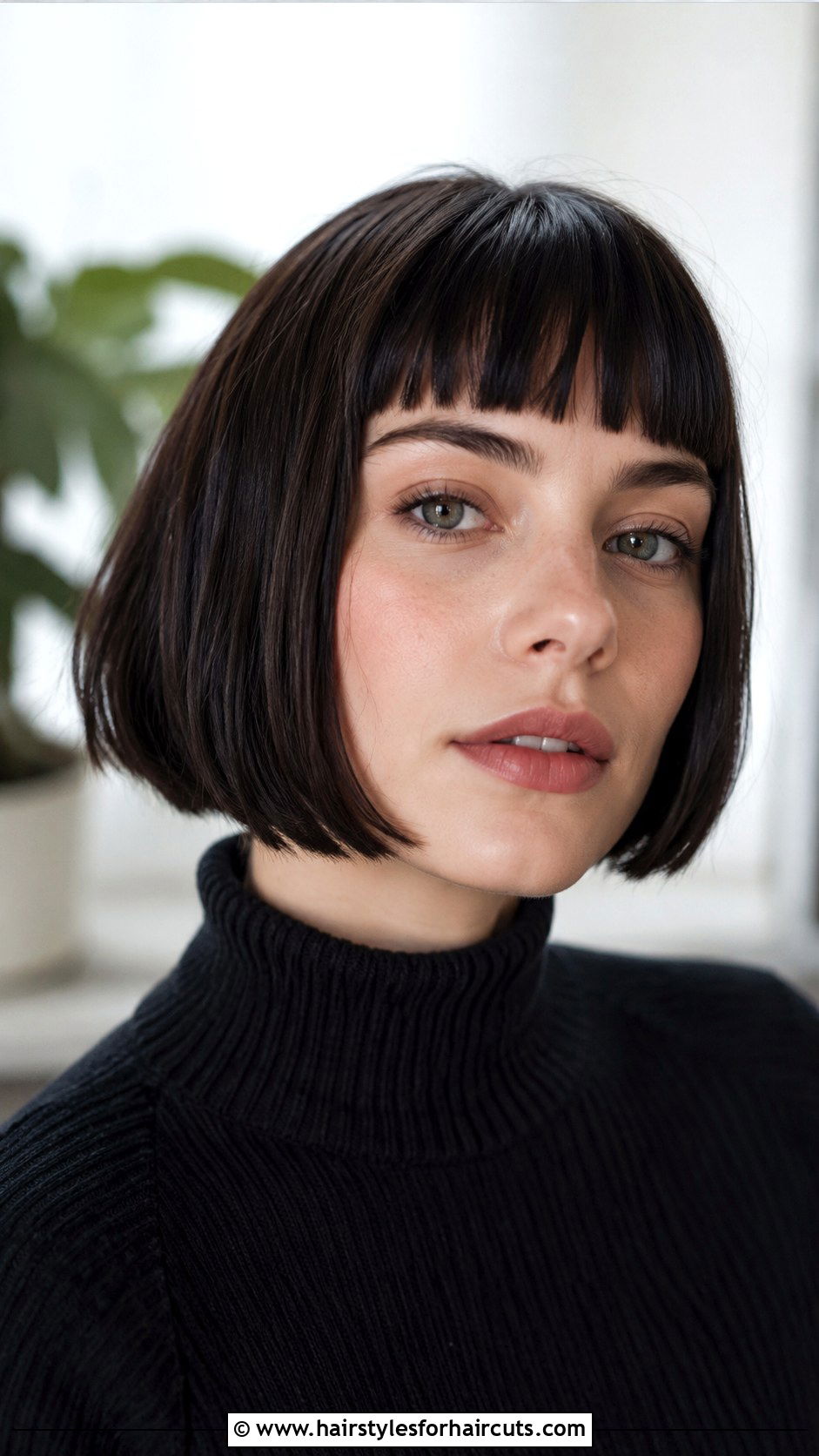 Short Bob With Bangs - 25 diamond face shape haircuts - 25 diamond face shape haircuts