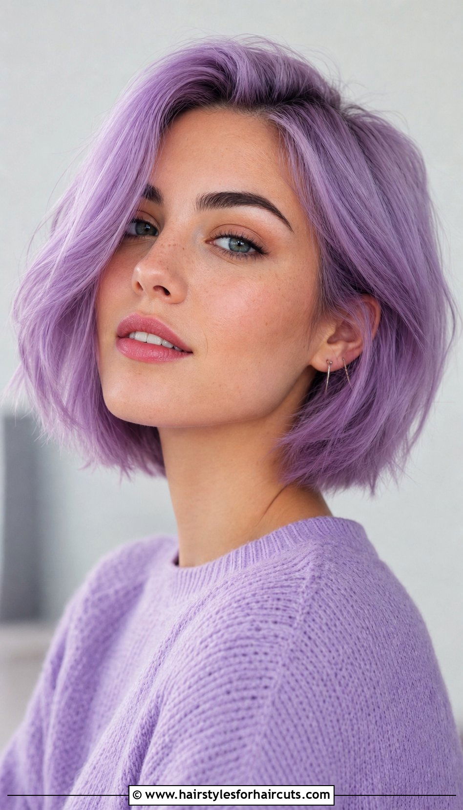 Short Bob With Lavender Purple - 25 hairstyles- colours - 25 hairstyles- colours