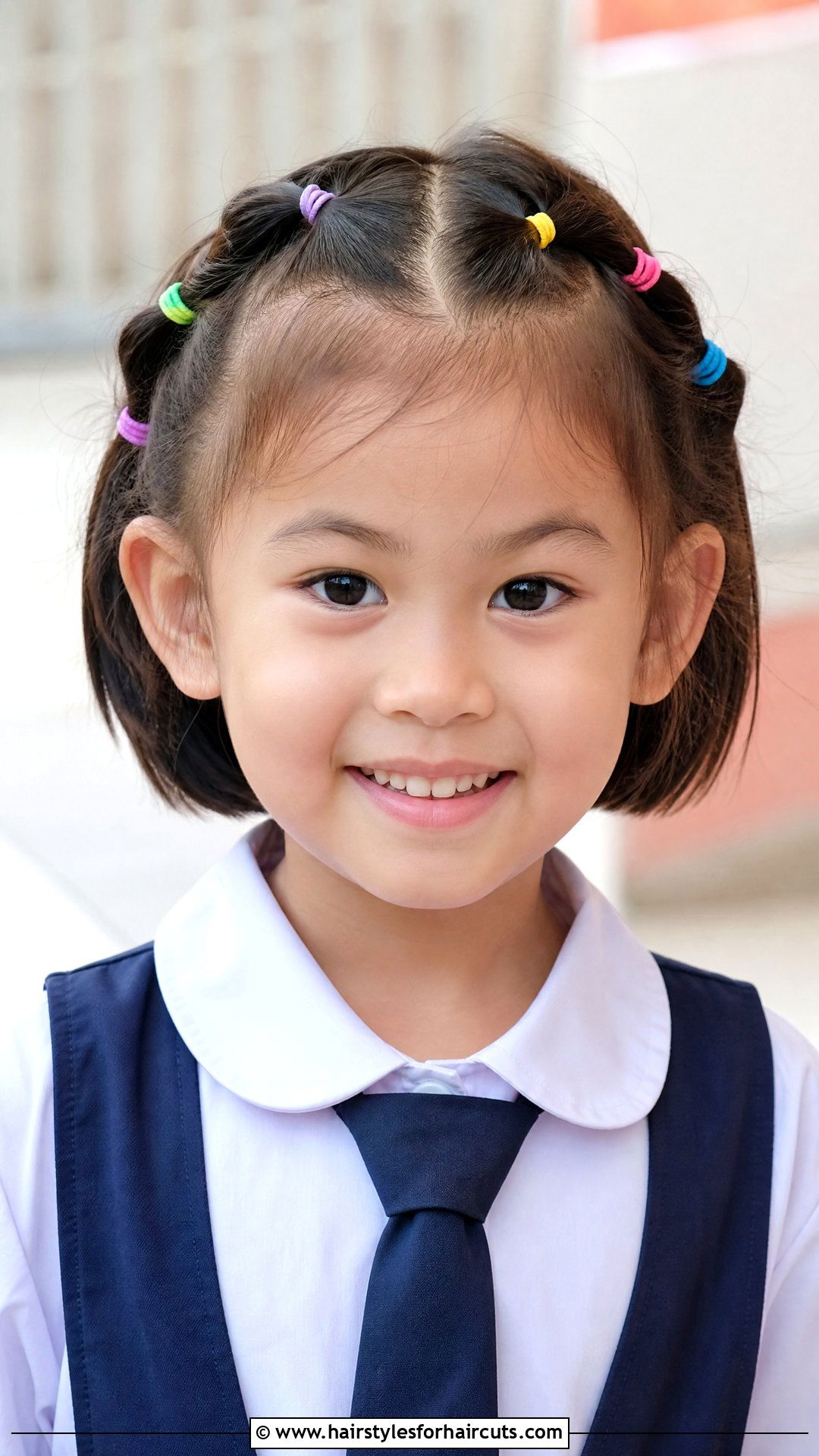 Short Bob With Mini Pigtail Braids - 25 hairstyles for little girls with short hair - 25 hairstyles for little girls with short hair