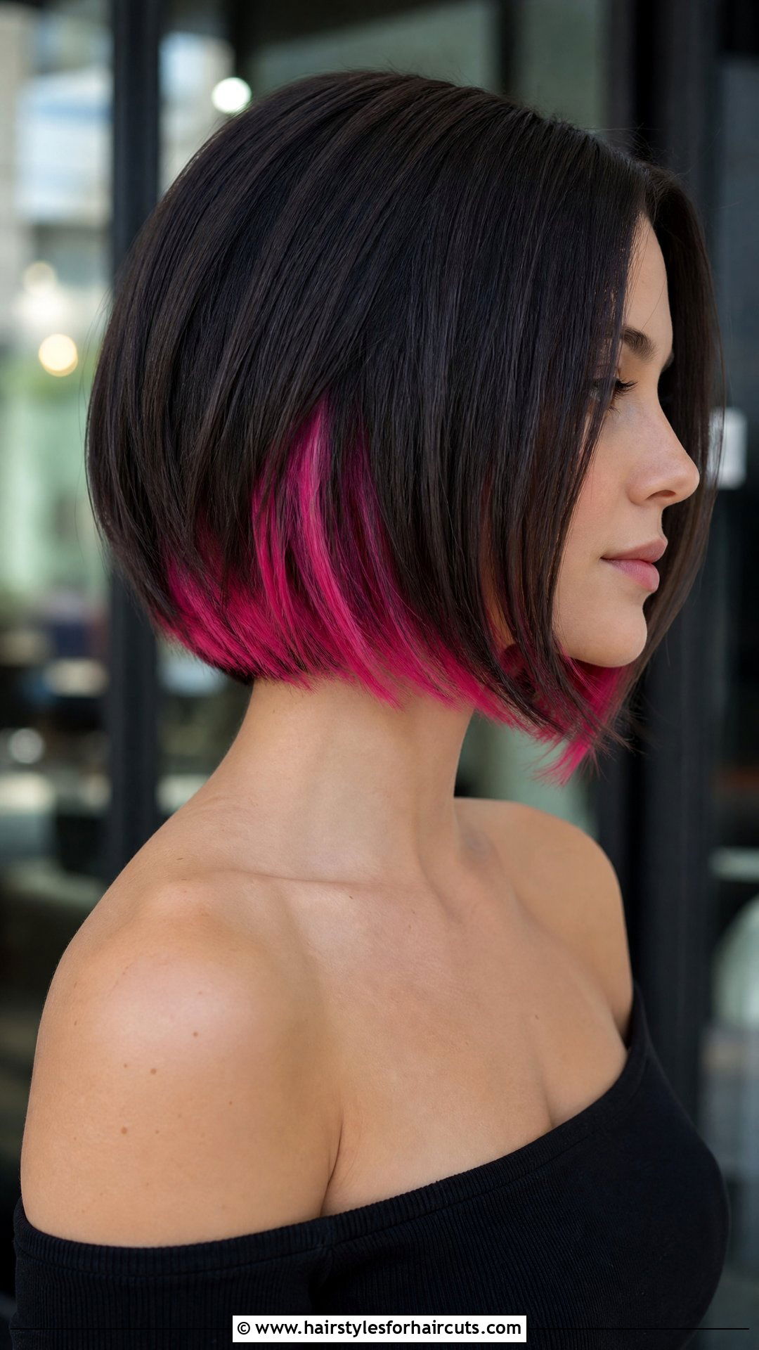 Short Bob With Neon Underlights - 25 rave hairstyles for short hair - 25 rave hairstyles for short hair