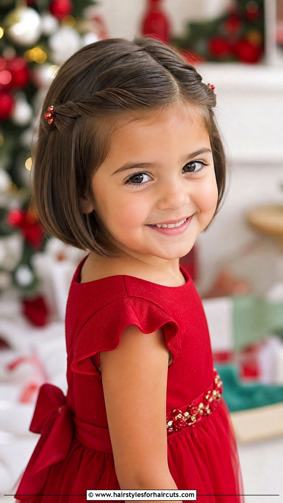 Short Bob With Twisted Front Sections - 25 hairstyles for little girls with short hair - 25 hairstyles for little girls with short hair