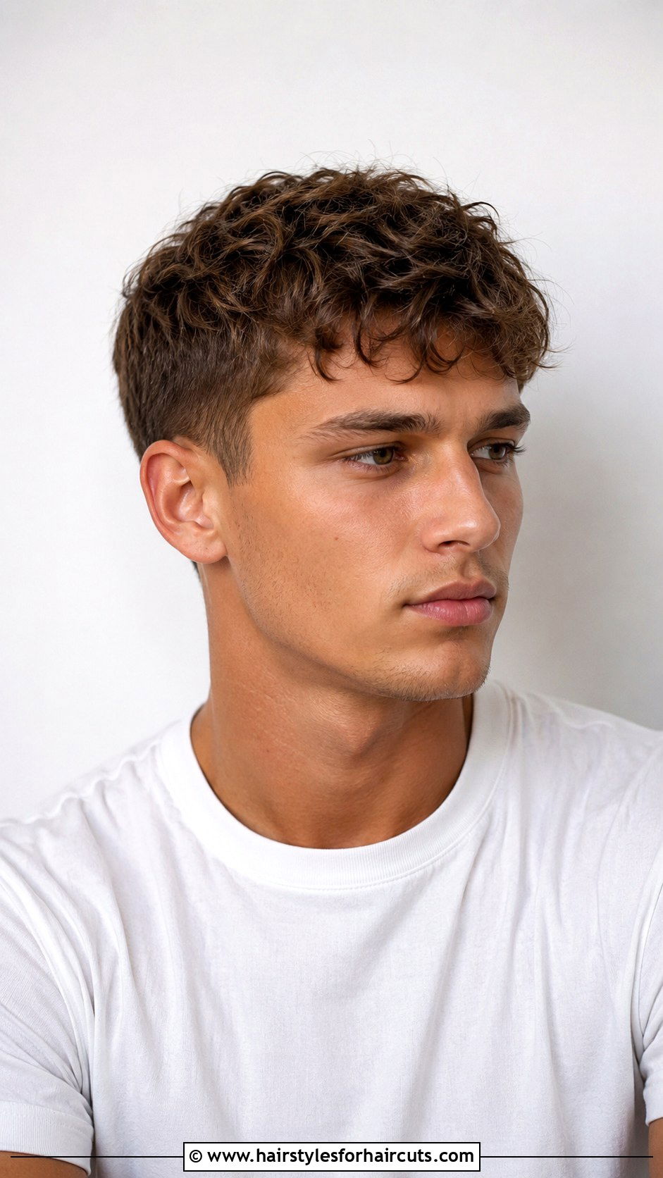 Short Brown Wavy Crop - 25 bad bunny haircuts - 25 bad bunny haircuts