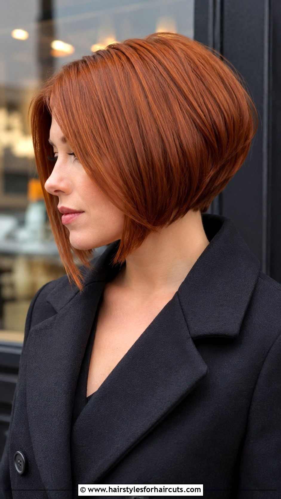Short Copper Inverted Bob - 25 copper hairstyles - 25 copper hairstyles