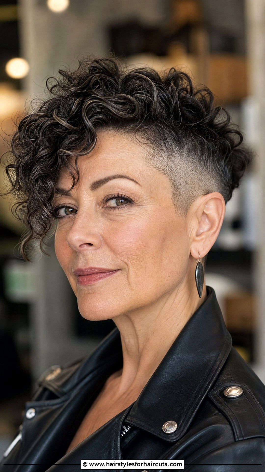 Short Curly Cut With Undercut - 25 haircuts for curly hair over 50 - 25 haircuts for curly hair over 50