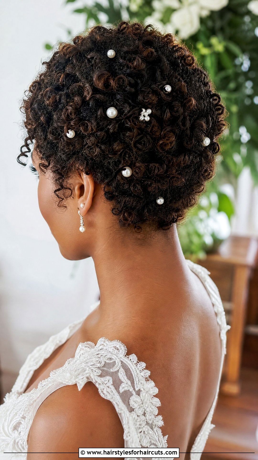 Short Curly Hair With Pearl Pins - 25 wedding hairstyles for short curly hair - 25 wedding hairstyles for short curly hair