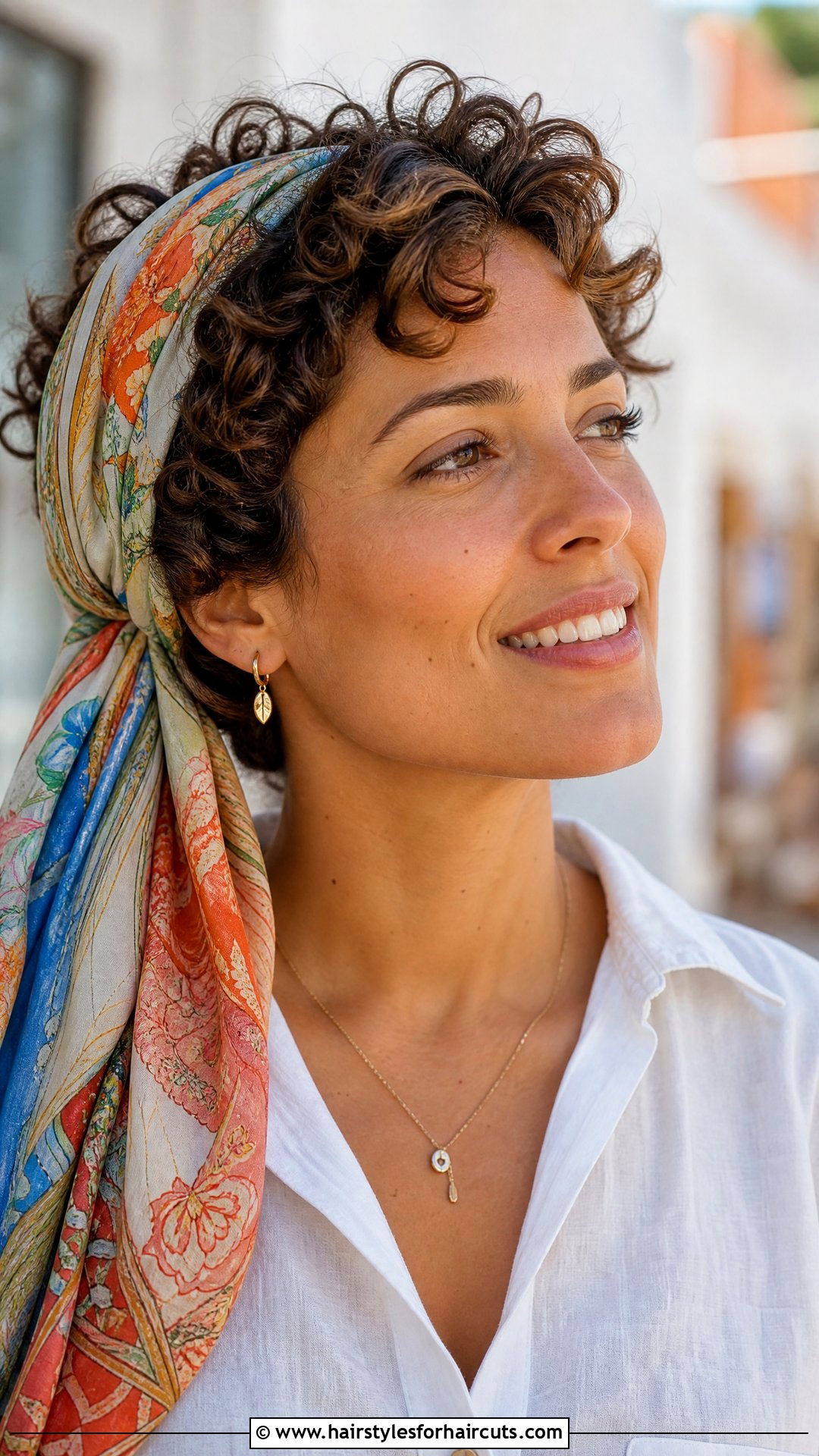 Short Curly Hair With Scarf - 25 hairstyles ideas for short curly hair - 25 hairstyles ideas for short curly hair
