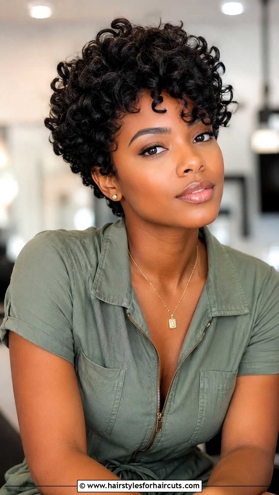 Short Curly Layered Haircut - 25 haircuts for black women with natural hair - 25 haircuts for black women with natural hair