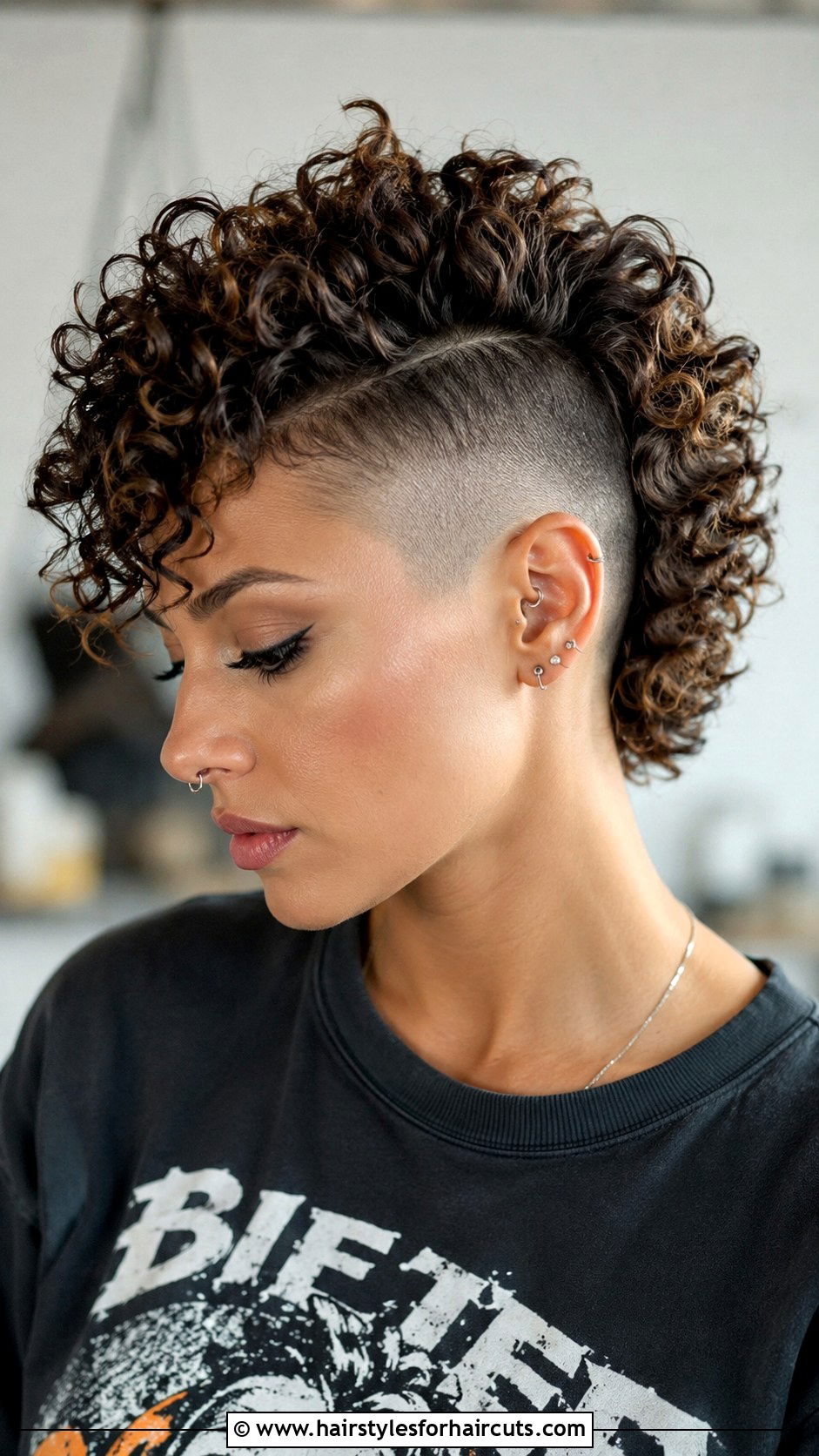 Short Curly Mohawk - 25 hairstyles for thinning curly hair - 25 hairstyles for thinning curly hair
